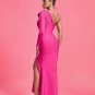 Asymmetric Mesh-Sleeves Maxi Bandage Dress