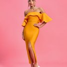 Elegant Off Shoulder Slit Bandage Dress