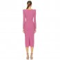 Square Collar Midi Color Diamond Bandage Dress