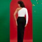 Black-white One Sleeve Bandage Dress