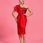 One Shoulder Sequins Midi Bandage Dress