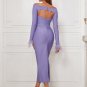 Off Shoulder Feather Cuff Midi Bandage Dress