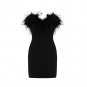 Strapless Sleeveless Feather Mini Bandage Dress