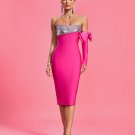 Strapless Sequins Elegant Bow Bandage Dress