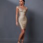 Metallic Bandage Mesh Cocktail Dress