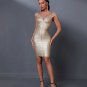 Metallic Bandage Mesh Cocktail Dress