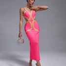Peach Cutout Maxi Bandage Dress