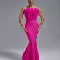 Strapless Feather Maxi Bandage Dress