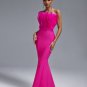 Strapless Feather Maxi Bandage Dress