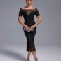 Off Shoulder Bandage Midi Lace Dress