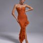 Strapless Feather Trim Bandage Long Dress