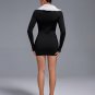 High Fur-Collar Zipped  Mini Dress