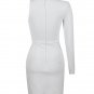 Asymmetric Diamonds Mesh Bandage Mini Dress