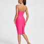 One Shoulder Crystal Chain Bandage Dress