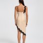 Irregular Lace-trim Midi Bandage Dress