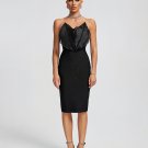 Strapless Leaves Corset Midi Bandage Dress