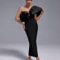 One Shoulder Ruffle Bandage Long Dress