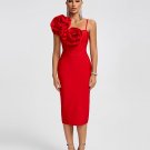 Huge Flowers Bandage Midi Dress