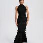 Theatrical Fitted Backless Maxi Bandage Dress