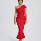 One Shoulder Bow Bandage Fishtial Dress