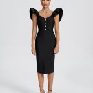 Sweetheart Bubble Sleeve Midi Bandage Dress