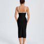 White-Stripe Midi Bandage Dress