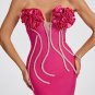 Flowers Corset Detail Maxi Mermaid Dress