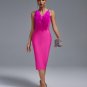 Open Back Feather Midi Bandage Dress