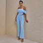 Off Shoulder Short Sleeve Frill Bodycon Set