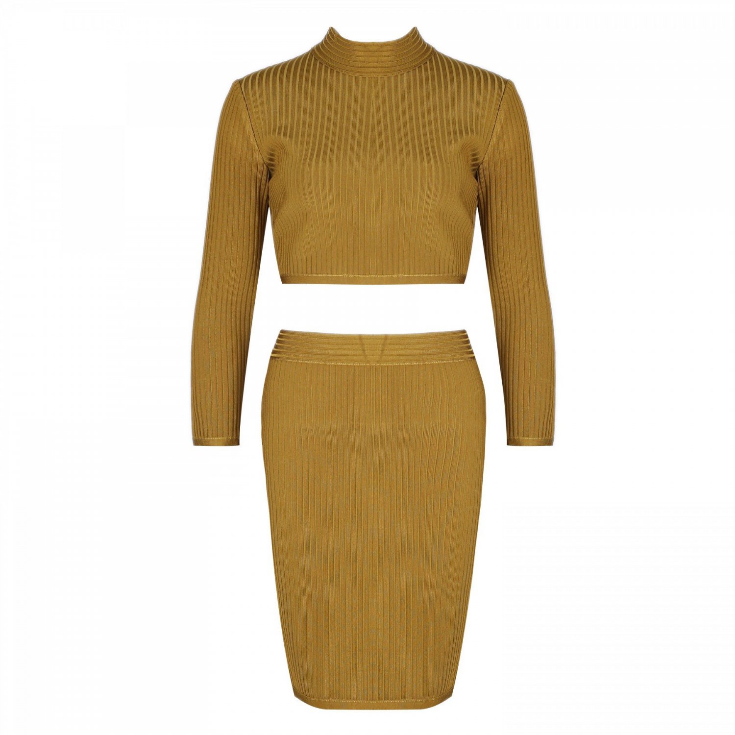 Round Neck Long Sleeve Simpleness Mini Bandage Set