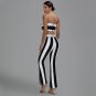Strapless Sleeveless Striped Bandage Set