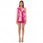 V Neck Long Sleeve Splicing Bodycon Suit