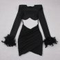 Round Neck Long Sleeve Hairy Bandage Set