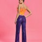 Purple Sequin Pants and Feather Corset Set