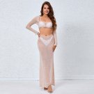 Square Collar Long Sleeve Rhinestone Maxi Set