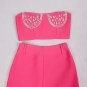Strapless Sleeveless Rhinestone Bandage Set