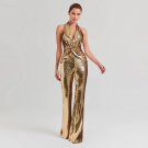 Halter Sleeveless Sequins Jumpsuit