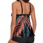 Tankini Print Leaf Tank Top Two Piece Bathing Suits with Boyshorts