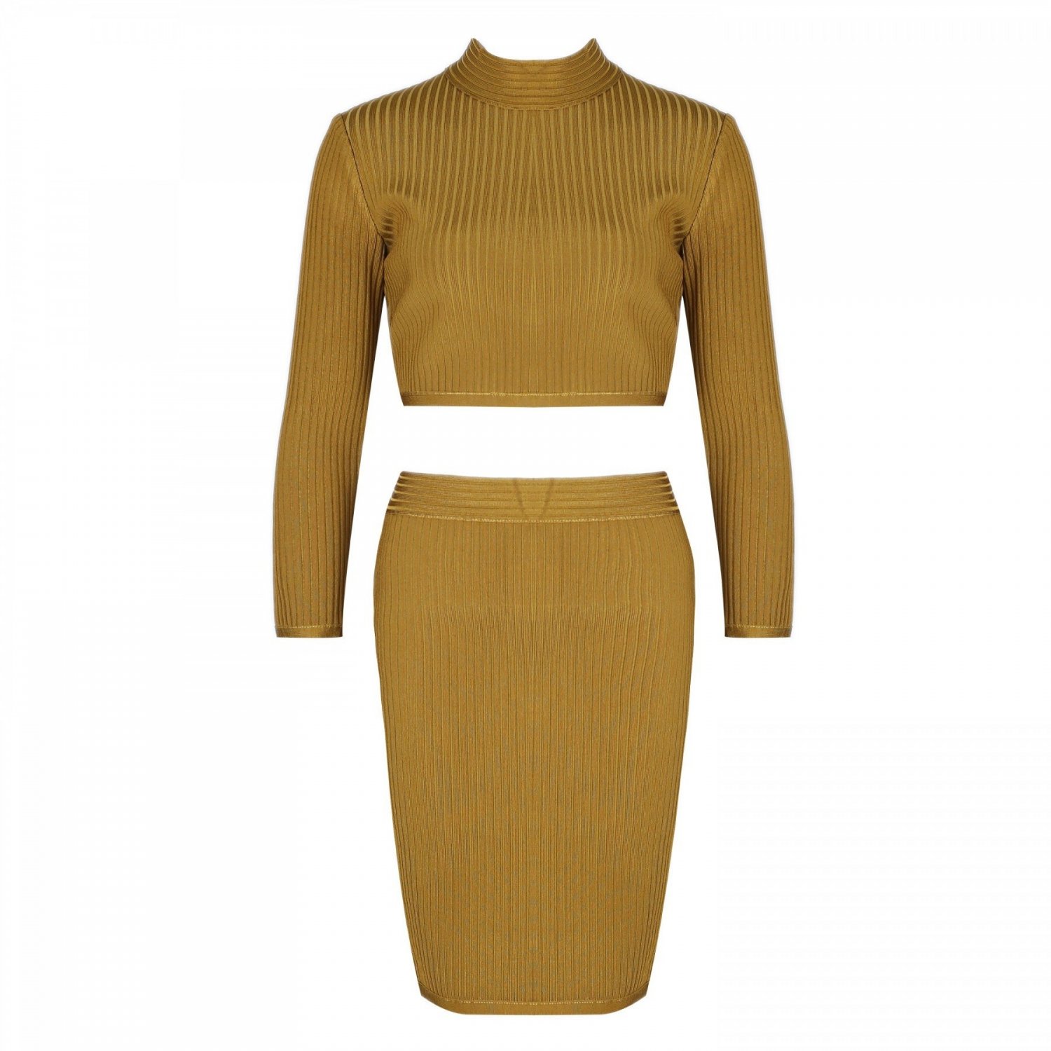 Round Neck Long Sleeve Simpleness Mini Bandage Set