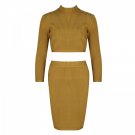 Round Neck Long Sleeve Simpleness Mini Bandage Set