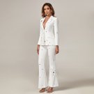 Metal Ring and Mid-High Waist Flared Suit
