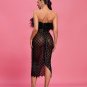 Feather Crop Top and Sequin-Embellished Tulle Skirt Set