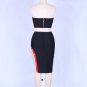 Strapless Sleeveless Slit Midi Bandage Set