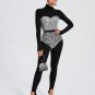 Black Jumpsuit Crystal Three Piece Set