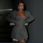 Strapless Sleeveless Pleated Mini Set