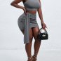 One Shoulder Sleeveless Plicated Mini Bodycon Set