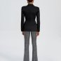 Pure Black Blazer and Rhinestone Pants Set