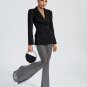 Pure Black Blazer and Rhinestone Pants Set