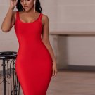 Strappy Sleeveless Striped Over Knee Bandage Dress