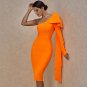 Bowknot Asymmetrical One Sleeve Bandage Dress